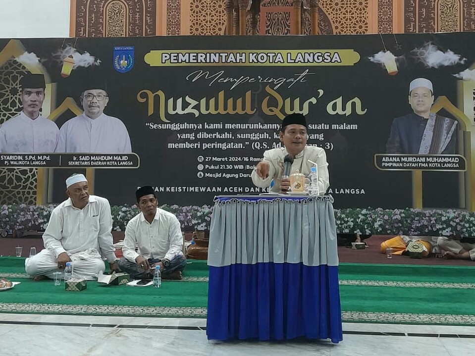 Pemko Langsa Menggelar Tausiah Akbar Peringati Nuzulul Qur'an 1445 H